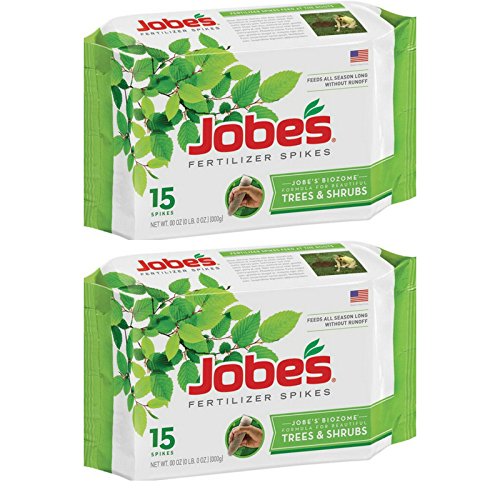 Jobe's 16-4-4 Time Release Tree & Shrubs Fertilizer Spikes, 15 per Package - 2 Packs