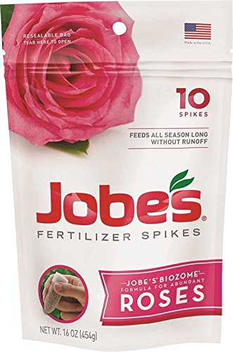 Jobe's 04102 Rose Fertilizer Spikes - Multicolor - For Rose Plants - Garden Fertilizer - 5 Pack