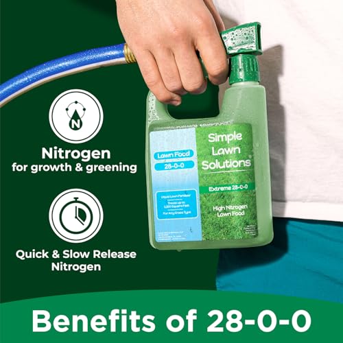 Maximum Green & Growth High Nitrogen 28-0-0 Liquid Lawn Food - Any Grass Type - Concentrated Quick & Slow Release (32 Ou